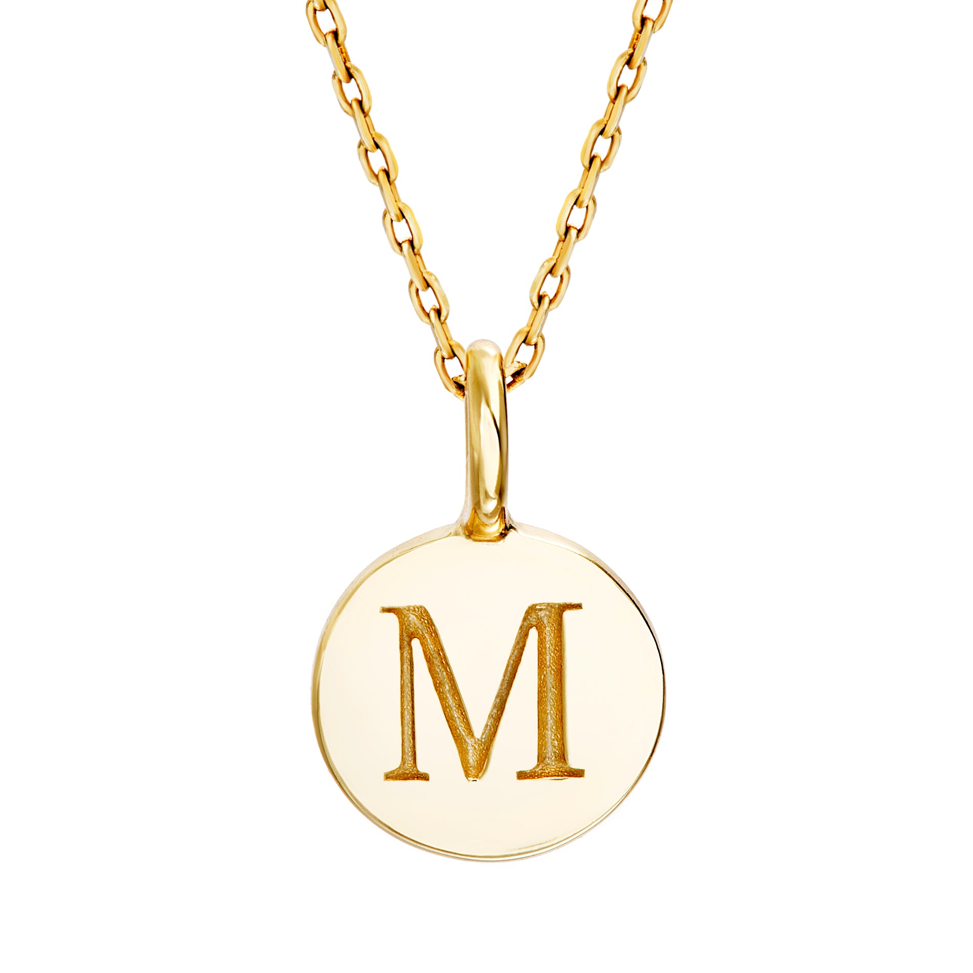 Gold Initial Disc Pendant